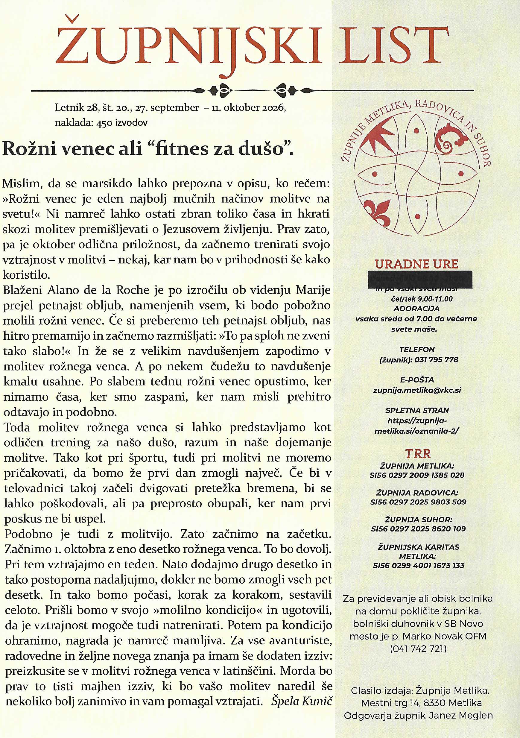 št. 20 27.09.2026 - naslovnica